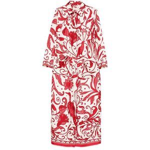 For Restless Sleepers Women Printed Silk Long Shirtdress